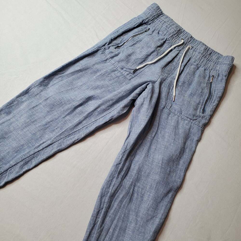 Athleta Women's Size 6 Cabo Linen Jogger Lightweight Pant Blue 530642